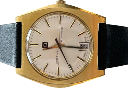Title: model Argonaut 280
Brand: Certina
Model: Argonaut 280
Ref: 5801.280
Category: Dress
Diameter: 36mm
Functions: Dato
Year: 1972
Price: 4000
Condition: 9.0
Dial Color: Sølv
Strap: Læder
Case material: Guld
Gender: Herre
Match: 100.0%
Billedet er ejet af Studts Vintage (152762) Et Certina ur
