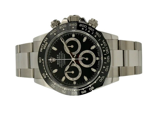 Title: Daytona 116500LN
Brand: Rolex
Model: Daytona
Ref: 116500LN
Category: Racing
Diameter: 40mm
Functions: Kronograf
Year: 2021
Price: 179000
Condition: undefined
Dial Color: Sort
Strap: Metal
Case material: Stål
Gender: Herre
Match: 100.0%
Billedet er ejet af Stæhr Preowned (172087) Et Rolex ur