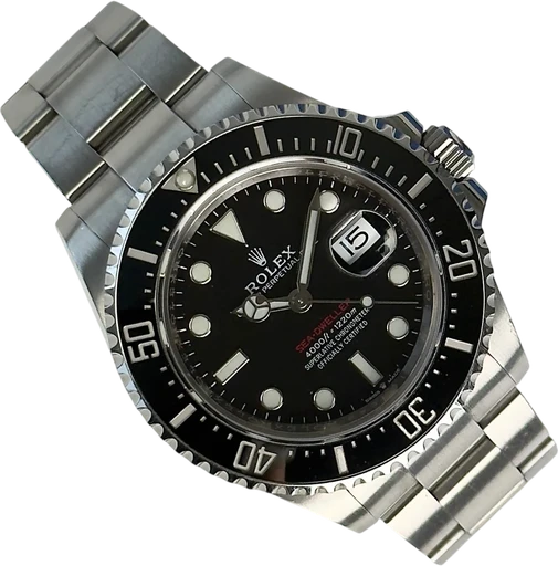 Titel: Sea-Dweller 126600 (Nyhed)
Mærke: Rolex
Model: Sea-Dweller
Ref.: 126600
Kategori: Dykker
Diameter: 43mm
Funktioner: Dato
Årgang: 2021
Pris: 76000
Stand: 8.0 (Brugt)
Skivefarve: Sort
Rem: Metal
Kassemateriale: Stål
Køn: Herre
Match: 100.0%
Billedet ejes af Stæhr Preowned (952312) Et Rolex ur