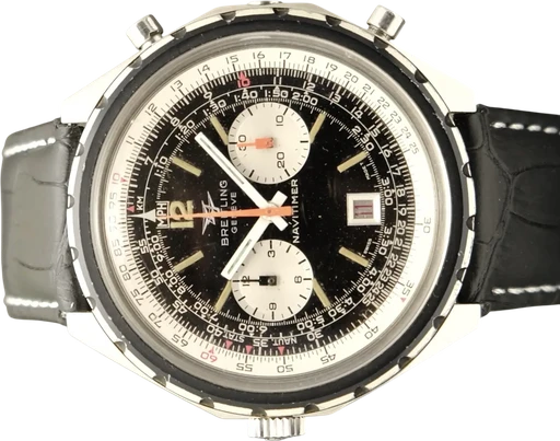 Title: Navitimer Chrono-Matic
Brand: Breitling
Model: Navitimer Chrono-Matic
Ref: 1806
Category: Racing
Diameter: 47mm
Functions: Kronograf, Dato
Year: 1970
Price: 21995
Condition: 7.0
Dial Color: Sort
Strap: Læder
Case material: Stål
Gender: Herre
Match: 100.0%
Billedet er ejet af TimeToWatch (271762) Et Breitling ur