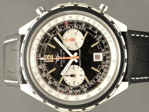 Title: Navitimer Chrono-Matic
Brand: Breitling
Model: Navitimer Chrono-Matic
Ref: 1806
Category: Pilot
Diameter: 47mm
Functions: Kronograf, Dato
Year: 1970
Price: 21995
Condition: undefined
Dial Color: Sort
Strap: Læder
Case material: Stål
Gender: Herre
Match: 100.0%
Billedet er ejet af TimeToWatch (271762) Et Breitling ur