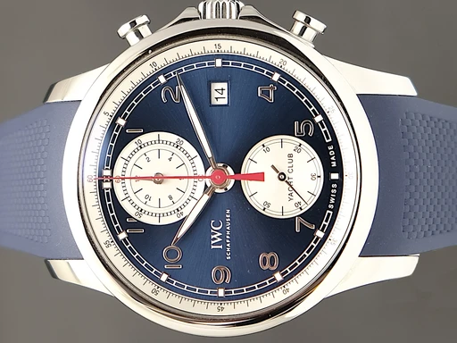 Title: Ukategoriseret Yacht Club Chrono
Brand: IWC
Model: Yacht Club Chrono
Ref: IW390507
Category: Sport
Diameter: 43mm
Functions: Kronograf, Dato
Year: 2022
Price: 64995
Condition: undefined
Dial Color: Blå
Strap: Gummi
Case material: Stål
Gender: Herre
Match: 100.0%
Billedet er ejet af TimeToWatch (101939) Et IWC ur