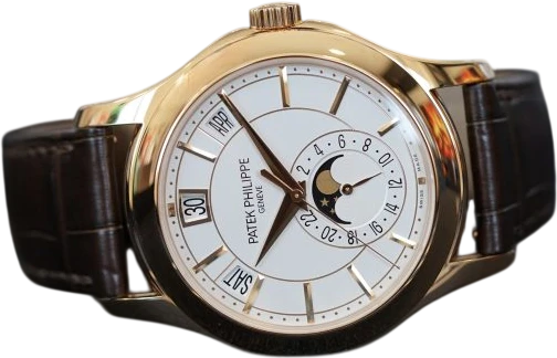 Title: Complications – 5205R
Brand: Patek Philippe
Model: Complications – 5205R
Ref: null
Category: Dress
Diameter: 40mm
Functions: Dato, Ugedag, Månefase
Year: 2021
Price: 329000
Condition: 10.0
Dial Color: Hvid
Strap: Læder
Case material: Guld
Gender: Herre
Match: 100.0%
Billedet er ejet af TimeCollect (767413) Et Patek Philippe ur