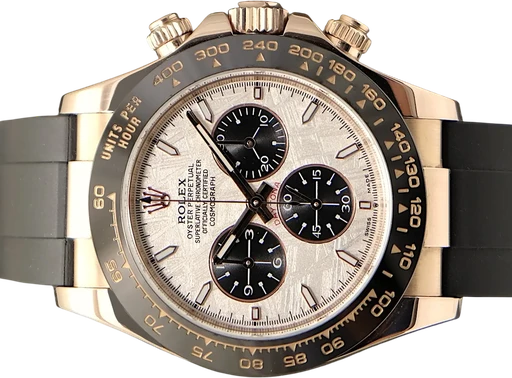 Titel: Daytona
Mærke: Rolex
Model: Daytona
Ref.: 116515LN
Kategori: Racing
Diameter: 40mm
Funktioner: Kronograf
Årgang: 2015
Pris: 279995
Stand: 9.5 (Brugt)
Skivefarve: Brun
Rem: Andet
Kassemateriale: Guld
Køn: Herre
Match: 100.0%
Billedet ejes af TimeToWatch (929031) Et Rolex ur