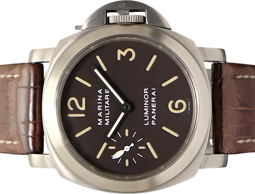 Title: Luminor Marina LE
Brand: Panerai
Model: Luminor Marina LE
Ref: PAM0036
Category: Dress
Diameter: 44mm
Functions:
Year: 1998
Price: 137995
Condition: 9.0
Dial Color: Brun
Strap: Læder
Case material: Titanium
Gender: Herre
Match: 100.0%
Billedet er ejet af TimeToWatch (101952) Et Panerai ur