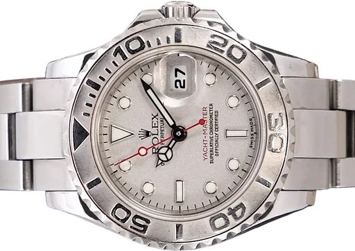 Title: Yacht-master Lady
Brand: Rolex
Model: Yacht-master Lady
Ref: 169622
Category: Sport
Diameter: 29mm
Functions: Dato
Year: 2007
Price: 49995
Condition: 8.5
Dial Color: Sølv
Strap: Metal
Case material: Stål
Gender: Dame
Match: 100.0%
Billedet er ejet af TimeToWatch (101994) Et Rolex ur