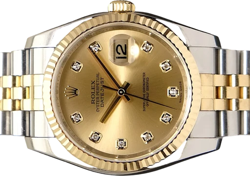 Titel: Datejust 36 mm (Nyhed)
Mærke: Rolex
Model: Datejust 36 mm
Ref.: 116233-16236
Årgang: 2010
Tilbehør: Boks og Papirer
Stand: 9.0 (Brugt)
Pris: 72.995 kr.
Diameter: 36mm
Funktioner: Dato
Skivefarve: Guld
Rem: Metal
Kassemateriale: Stål
Kategori: Dress
Køn: Herre
Match: 100.0%
Billedet ejes af TimeToWatch (1070079) Et Rolex ur