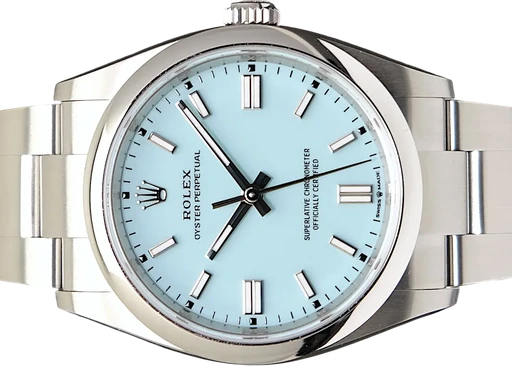 Title: Oyster Perpetual 36 mm (New)
Brand: Rolex
Model: Oyster Perpetual 36 mm
Ref: 126000
Category: Dress
Diameter: 36mm
Functions:
Year: 2023
Price: 84995
Condition: 9.7
Dial Color: Blå
Strap: Metal
Case material: Stål
Gender: Unisex
Match: 100.0%
Billedet er ejet af TimeToWatch (551927) Et Rolex ur