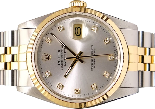 Title: Datejust 36 mm
Brand: Rolex
Model: Datejust 36 mm
Ref: 16233
Category: Dress
Diameter: 36mm
Functions: Dato
Year: 1989
Price: 55995
Condition: 9.0
Dial Color: Sølv
Strap: Metal
Case material: Guld
Gender: Herre
Match: 100.0%
Billedet er ejet af TimeToWatch (448912) Et Rolex ur