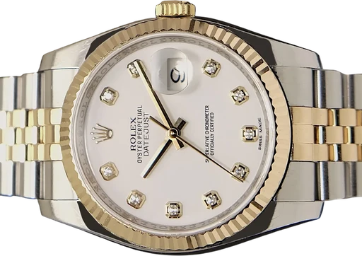 Titel: Datejust 36 mm (Nyhed)
Mærke: Rolex
Model: Datejust 36 mm
Ref.: 116233-16235
Årgang: 2011
Tilbehør: Boks og Papirer
Stand: 9.0 (Brugt)
Pris: 72.995 kr.
Diameter: 36mm
Funktioner: Dato
Skivefarve: Hvid
Rem: Metal
Kassemateriale: Guld
Kategori: Dress
Køn: Herre
Match: 100.0%
Billedet ejes af TimeToWatch (1070080) Et Rolex ur