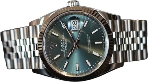 Title: Datejust 36 – 126234
Brand: Rolex
Model: Datejust 36
Ref: 126234
Category: Dress
Diameter: 36mm
Functions: Dato
Year: 2024
Price: 85000
Condition: 10.0
Dial Color: Grøn
Strap: Metal
Case material: Stål
Gender: Herre
Match: 100.0%
Billedet er ejet af TimeCollect (762944) Et Rolex ur