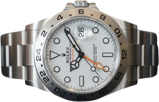 Title: Explorer II 226570 (New)
Brand: Rolex
Model: Explorer II
Ref: 226570
Category: Sport
Diameter: 42mm
Functions: Dato, GMT
Year: 2025
Price: 75000
Condition: 10.0
Dial Color: Hvid
Strap: Metal
Case material: Stål
Gender: Herre
Match: 100.0%
Billedet er ejet af TimeCollect (760794) Et Rolex ur