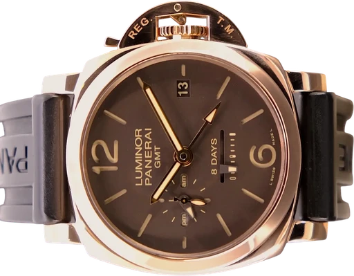 Title: Luminor 1950 44 mm
Brand: Panerai
Model: Luminor 1950 44 mm
Ref: PAM0576
Category: Sport
Diameter: 44mm
Functions: GMT, Dato
Year: 2019
Price: 129995
Condition: 9.5
Dial Color: Brun
Strap: Andet
Case material: Guld
Gender: Herre
Match: 100.0%
Billedet er ejet af TimeToWatch (101974) Et Panerai ur