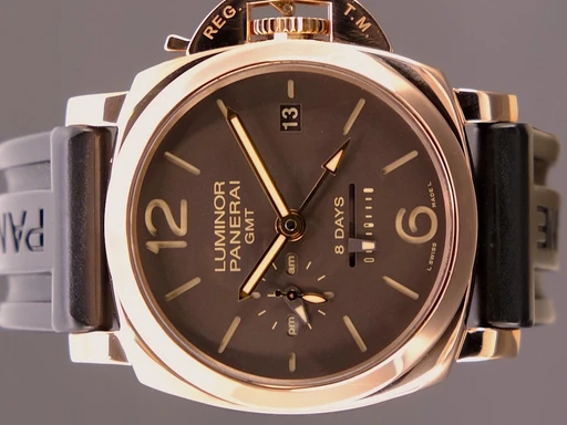 Title: Luminor 1950 44 mm
Brand: Panerai
Model: Luminor 1950 44 mm
Ref: PAM0576
Category: Sport
Diameter: 44mm
Functions: GMT, Dato
Year: 2019
Price: 129995
Condition: undefined
Dial Color: Brun
Strap: Gummi
Case material: Guld
Gender: Herre
Match: 100.0%
Billedet er ejet af TimeToWatch (101974) Et Panerai ur