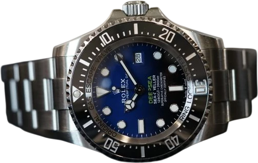 Title: Deepsea 126660 – James Cameron
Brand: Rolex
Model: Deepsea
Ref: 126660
Category: Dykker
Diameter: 44mm
Functions: Dato
Year: 2018
Price: 80000
Condition: 9.0
Dial Color: Blå
Strap: Metal
Case material: Stål
Gender: Herre
Match: 100.0%
Billedet er ejet af TimeCollect (752283) Et Rolex ur