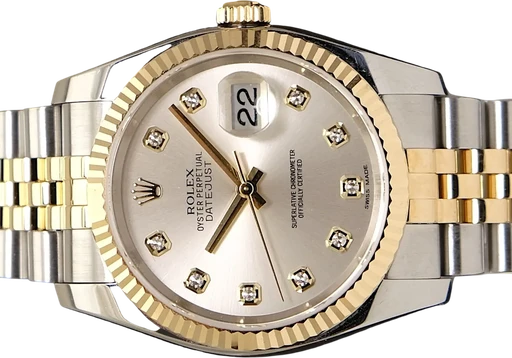 Titel: Datejust 36 mm (Nyhed)
Mærke: Rolex
Model: Datejust 36 mm
Ref.: 116233
Årgang: 2010
Tilbehør: Boks og Papirer
Stand: 9.5 (Brugt)
Pris: 73.995 kr.
Diameter: 36mm
Funktioner: Dato
Skivefarve: Sølv
Rem: Metal
Kassemateriale: Guld
Kategori: Dress
Køn: Herre
Match: 100.0%
Billedet ejes af TimeToWatch (1070081) Et Rolex ur
