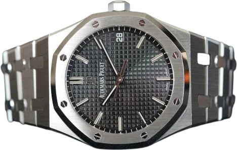 Title: Royal Oak 15500ST
Brand: Audemars Piguet
Model: Royal Oak 15500ST
Ref: 15500ST
Category: Sport
Diameter: 41mm
Functions: Dato
Year: 2020
Price: 249000
Condition: 9.0
Dial Color: Sort
Strap: Metal
Case material: Stål
Gender: Herre
Match: 100.0%
Billedet er ejet af TimeCollect (785196) Et Audemars Piguet ur