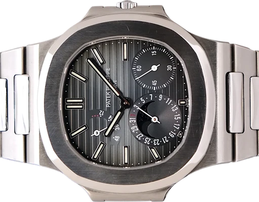 Title: Nautilus
Brand: Patek Philippe
Model: Nautilus
Ref: 3712/1a-001
Category: Sport
Diameter: 42mm
Functions: Dato, Månefase
Year: 2005
Price: 1359995
Condition: 9.5
Dial Color: Blå
Strap: Metal
Case material: Stål
Gender: Herre
Match: 100.0%
Billedet er ejet af TimeToWatch (101997) Et Patek Philippe ur