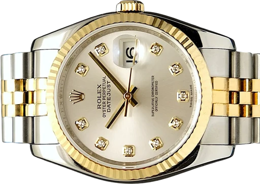 Titel: Datejust 36 mm
Mærke: Rolex
Model: Datejust 36 mm
Ref.: 116233
Årgang: 2010
Tilbehør: Boks og Papirer
Stand: 9.0 (Brugt)
Pris: 72.995 kr.
Diameter: 36mm
Funktioner: Dato
Skivefarve: Sølv
Rem: Metal
Kassemateriale: Guld
Kategori: Dress
Køn: Herre
Match: 100.0%
Billedet ejes af TimeToWatch (1024220) Et Rolex ur