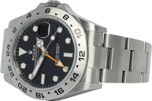 Titel: Explorer II 42, Sort, Stål, Oyster
Mærke: Rolex
Model: Explorer II
Ref.: 226570
Årgang: 2022
Tilbehør: Boks og Papirer
Pris: 74.900 kr.
Diameter: 42mm
Funktioner: GMT, Dato
Skivefarve: Sort
Rem: Metal
Kassemateriale: Stål
Kategori: Sport
Køn: Herre
Match: 100.0%
Billedet ejes af Urhandleren (1026470) Et Rolex ur