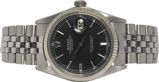 Title: Datejust 36, Sort, Stål, Jubilee
Brand: Rolex
Model: Datejust
Ref: 1601
Category: Dress
Diameter: 36mm
Functions: Dato
Year:
Price: 49900
Condition: 7.0
Dial Color: Sort
Strap: Metal
Case material: Stål
Gender: Herre
Match: 100.0%
Billedet er ejet af Urhandleren (239116) Et Rolex ur