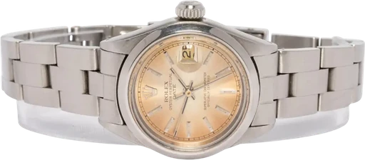 Title: Oyster Perpetual Date, 26, Stål, Sølv, Patina
Brand: Rolex
Model: Oyster Perpetual Date
Ref: 6617
Category: Dress
Diameter: 26mm
Functions: Dato
Year: 1972
Price: 29900
Condition: 7.0
Dial Color: Guld
Strap: Metal
Case material: Stål
Gender: Dame
Match: 100.0%
Billedet er ejet af Urhandleren (102689) Et Rolex ur