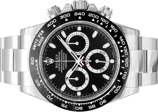 Titel: Daytona 116500LN (Black)
Mærke: Rolex
Model: Daytona
Ref.: 116500LN
Årgang: 2023
Tilbehør: Boks og Papirer
Stand: 10.0 (Nyt)
Pris: 190.000 kr.
Diameter: 40mm
Funktioner: Kronograf
Skivefarve: Sort
Rem: Metal
Kassemateriale: Stål
Kategori: Racing
Køn: Herre
Match: 100.0%
Billedet ejes af Urbørsen (102202) Et Rolex ur