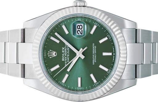 Titel: Datejust 126334 Mint Green
Mærke: Rolex
Model: Datejust
Ref.: 126334
Årgang: 2024
Tilbehør: Boks og Papirer
Stand: 10.0 (Nyt)
Pris: 103.500 kr.
Diameter: 41mm
Funktioner: Dato
Skivefarve: Grøn
Rem: Metal
Kassemateriale: Stål
Kategori: Dress
Køn: Herre
Match: 100.0%
Billedet ejes af Urbørsen (102197) Et Rolex ur