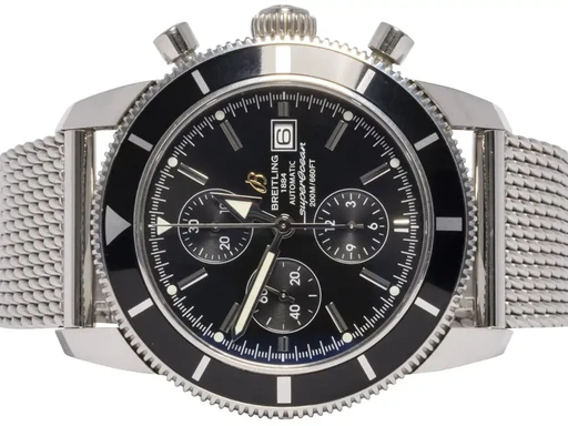 Title: Superocean Heritage 42, Sort, Stål (New)
Brand: Breitling
Model: Superocean Heritage
Ref: A1732124/ba61
Category: Dykker
Diameter: 42mm
Functions: Kronograf, Dato
Year: 2009
Price: 34900
Condition: undefined
Dial Color: Sort
Strap: Metal
Case material: Stål
Gender: Herre
Match: 100.0%
Billedet er ejet af Urhandleren (421671) Et Breitling ur