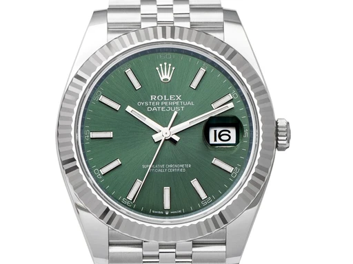 Title: Datejust 126334 Mint Green
Brand: Rolex
Model: Datejust
Ref: 126334
Category: Dress
Diameter: 41mm
Functions: Dato
Year: 2024
Price: 108500
Condition: undefined
Dial Color: Grøn
Strap: Metal
Case material: Stål
Gender: Herre
Match: 100.0%
Billedet er ejet af Urbørsen (102196) Et Rolex ur