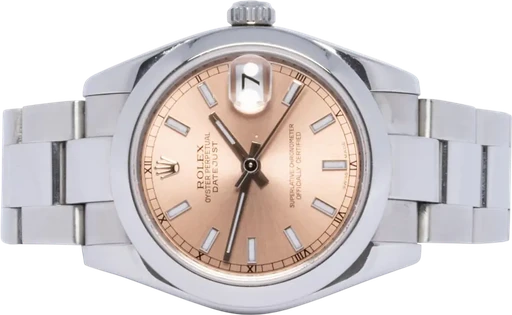 Title: Lady-Datejust 31, Pink, Oyster
Brand: Rolex
Model: Lady-Datejust
Ref: 178240
Category: Dress
Diameter: 31mm
Functions: Dato
Year: 2007
Price: 59900
Condition: 7.0
Dial Color: Rød
Strap: Metal
Case material: Stål
Gender: Dame
Match: 100.0%
Billedet er ejet af Urhandleren (102592) Et Rolex ur