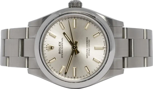 Title: Oyster Perpetual 31, Sølv, Stål, Oyster
Brand: Rolex
Model: Oyster Perpetual
Ref: 277200
Category: Dress
Diameter: 31mm
Functions:
Year: 2024
Price: 59900
Condition: 8.0
Dial Color: Sølv
Strap: Metal
Case material: Stål
Gender: Unisex
Match: 100.0%
Billedet er ejet af Urhandleren (615618) Et Rolex ur