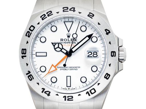 Title: Explorer ll 226570
Brand: Rolex
Model: Explorer ll
Ref: 226570
Category: Sport
Diameter: 42mm
Functions: GMT, Dato
Year: 2024
Price: 83000
Condition: undefined
Dial Color: Hvid
Strap: Metal
Case material: Stål
Gender: Herre
Match: 100.0%
Billedet er ejet af Urbørsen (102213) Et Rolex ur