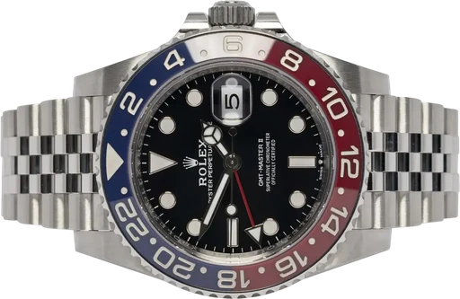 Titel: GMT-Master II 40, Sort, Pepsi, Stål, Jubilee
Mærke: Rolex
Model: GMT-Master II
Ref.: 126710BLRO
Årgang:
Tilbehør: Boks og Papirer
Pris: 179.900 kr.
Diameter: 40mm
Funktioner: GMT, Dato
Skivefarve: Sort
Rem: Metal
Kassemateriale: Stål
Kategori: Sport
Køn: Herre
Match: 100.0%
Billedet ejes af Urhandleren (818103) Et Rolex ur