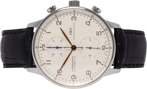 Title: Portuguese 41, Hvid, Stål, Læder
Brand: IWC
Model: Portugieser Automatic
Ref: IW371401
Category: Dress
Diameter: 41mm
Functions: Kronograf, Dato
Year: 2003
Price: 54900
Condition: 7.0
Dial Color: Hvid
Strap: Læder
Case material: Stål
Gender: Herre
Match: 100.0%
Billedet er ejet af Urhandleren (102602) Et IWC ur