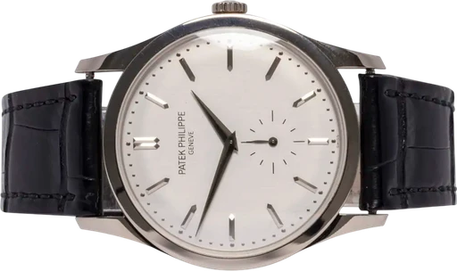 Title: Calatrava 38, Sølv, Hvidguld, Læder
Brand: Patek Philippe
Model: Patek Philippe Calatrava, ref. 5196G-001
Ref: 5196G-001
Category: Dress
Diameter: 38mm
Functions:
Year: 2007
Price: 199900
Condition: 8.0
Dial Color: Sølv
Strap: Læder
Case material: Guld
Gender: Herre
Match: 100.0%
Billedet er ejet af Urhandleren (102506) Et Patek Philippe ur