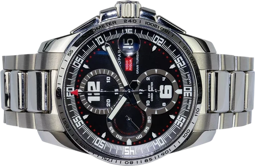 Title: Mille Miglia GT XL Chronograph, 44
Brand: Chopard
Model: Mille Miglia GT XL Chronograph
Ref: 158459-3001
Category: Sport
Diameter: 44mm
Functions: Kronograf, Dato
Year: 2014
Price: 49900
Condition: 7.0
Dial Color: Sort
Strap: Metal
Case material: Stål
Gender: Herre
Match: 100.0%
Billedet er ejet af Urhandleren (102617) Et Chopard ur