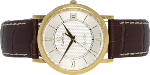 Title: De Ville Prestige 32.5, Sølv, Guld, Læder
Brand: Omega
Model: Omega De Ville Prestige
Ref: 73203412
Category: Dress
Diameter: 32mm
Functions: Dato
Year: 2002
Price: 29900
Condition: 7.0
Dial Color: Sølv
Strap: Læder
Case material: Guld
Gender: Herre
Match: 100.0%
Billedet er ejet af Urhandleren (278255) Et Omega ur