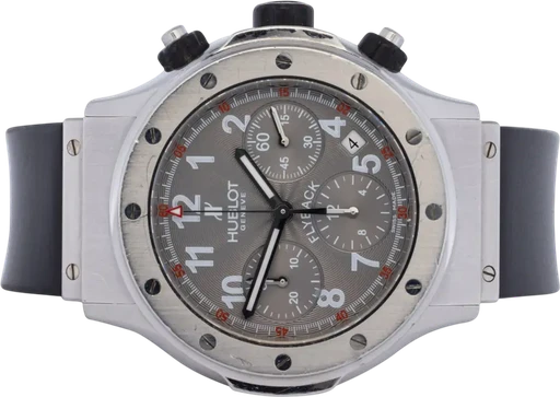 Title: Flyback Chronograph, Grå, Stål, Gummi
Brand: Hublot
Model: Flyback Chronograph
Ref: 1926.l
Category: Racing
Diameter: 42mm
Functions: Kronograf
Year: 2006
Price: 59900
Condition: 7.0
Dial Color: Grå
Strap: Gummi
Case material: Stål
Gender: Herre
Match: 100.0%
Billedet er ejet af Urhandleren (102590) Et Hublot ur