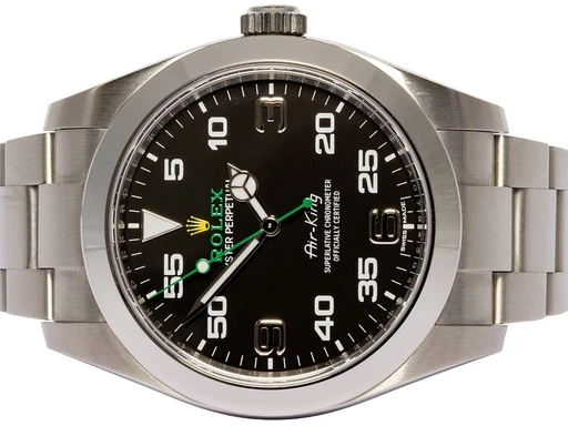 Title: Air-King, 40, 116900
Brand: Rolex
Model: Air-King
Ref: 116900
Category: Pilot
Diameter: 40mm
Functions: Dato
Year: 2021
Price: 79900
Condition: undefined
Dial Color: Sort
Strap: Metal
Case material: Stål
Gender: Herre
Match: 100.0%
Billedet er ejet af Urhandleren (102562) Et Rolex ur