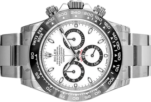 Titel: Daytona 116500LN (White) (Panda)
Mærke: Rolex
Model: Daytona
Ref.: 116500LN
Årgang: 2023
Tilbehør: Boks og Papirer
Stand: 10.0 (Nyt)
Pris: 212.000 kr.
Diameter: 40mm
Funktioner: Kronograf
Skivefarve: Hvid
Rem: Metal
Kassemateriale: Stål
Kategori: Racing
Køn: Herre
Match: 100.0%
Billedet ejes af Urbørsen (102204) Et Rolex ur