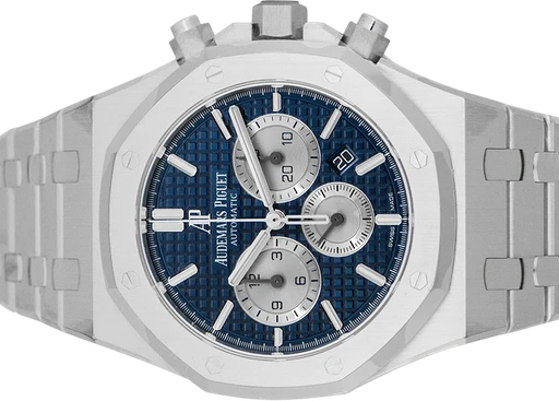 Title: Royal Oak Chronograph 26331ST.OO.1220ST.01
Brand: Audemars Piguet
Model: Royal Oak Chronograph
Ref: 26331ST.OO.1220ST.01
Category: Sport
Diameter: 41mm
Functions: Kronograf, Dato
Year: 2024
Price:
Condition: 10.0
Dial Color: Blå
Strap: Metal
Case material: Stål
Gender: Herre
Match: 100.0%
Billedet er ejet af Urbørsen (102236) Et Audemars Piguet ur