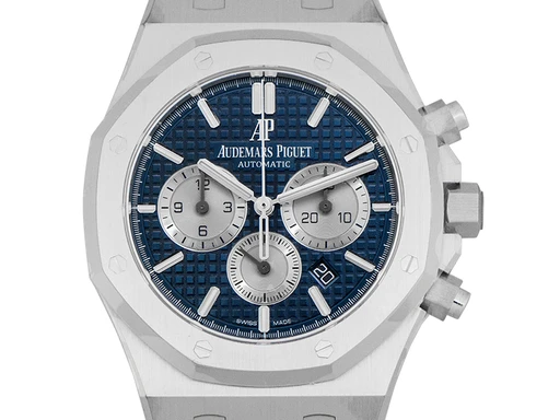 Title: Royal Oak Chronograph 26331ST.OO.1220ST.01
Brand: Audemars Piguet
Model: Royal Oak Chronograph
Ref: 26331ST.OO.1220ST.01
Category: Racing
Diameter: 41mm
Functions: Kronograf, Dato
Year: 2024
Price: null
Condition: undefined
Dial Color: Blå
Strap: Metal
Case material: Stål
Gender: Herre
Match: 100.0%
Billedet er ejet af Urbørsen (102236) Et Audemars Piguet ur