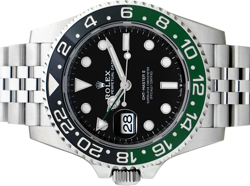 Titel: GMT-Master ll 126720VTNR (Sprite)
Mærke: Rolex
Model: GMT-Master ll
Ref.: 126720VTNR
Årgang: 2024
Tilbehør: Boks og Papirer
Stand: 10.0 (Nyt)
Pris: 125.500 kr.
Diameter: 40mm
Funktioner: GMT, Dato
Skivefarve: Sort
Rem: Metal
Kassemateriale: Stål
Kategori: Sport
Køn: Herre
Match: 100.0%
Billedet ejes af Urbørsen (102224) Et Rolex ur