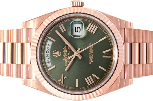 Titel: Day-Date 228235 Olive Green
Mærke: Rolex
Model: Day-Date
Ref.: 228235
Årgang: 2023
Tilbehør: Boks og Papirer
Stand: 10.0 (Nyt)
Pris: 368.000 kr.
Diameter: 40mm
Funktioner: Dato, Ugedag
Skivefarve: Grøn
Rem: Metal
Kassemateriale: Guld
Kategori: Dress
Køn: Herre
Match: 100.0%
Billedet ejes af Urbørsen (102199) Et Rolex ur