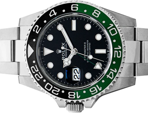 Titel: GMT-Master ll 126720VTNR (Sprite)
Mærke: Rolex
Model: GMT-Master ll
Ref.: 126720VTNR
Årgang: 2023
Tilbehør: Boks og Papirer
Stand: 10.0 (Nyt)
Pris: 116.500 kr.
Diameter: 40mm
Funktioner: Dato, GMT
Skivefarve: Sort
Rem: Metal
Kassemateriale: Stål
Kategori: Pilot
Køn: Herre
Match: 100.0%
Billedet ejes af Urbørsen (102225) Et Rolex ur