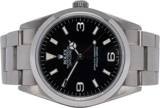 Title: Explorer I 36, Sort, Stål, Oyster
Brand: Rolex
Model: Explorer I
Ref: 114270
Category: Sport
Diameter: 36mm
Functions:
Year: 2005
Price: 59900
Condition: 7.0
Dial Color: Sort
Strap: Metal
Case material: Stål
Gender: Herre
Match: 100.0%
Billedet er ejet af Urhandleren (102587) Et Rolex ur
