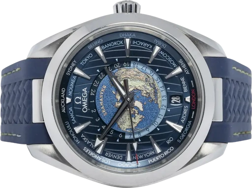 Title: Seamaster Aqua Terra 150 m Worldtimer 43, Blå, Gummi
Brand: Omega
Model: Seamaster Aqua Terra 150 m Worldtime
Ref: 220.12.43.22.03.001
Category: Sport
Diameter: 43mm
Functions: GMT, Dato
Year:
Price: 59900
Condition: 7.0
Dial Color: Blå
Strap: Gummi
Case material: Stål
Gender: Herre
Match: 100.0%
Billedet er ejet af Urhandleren (560986) Et Omega ur