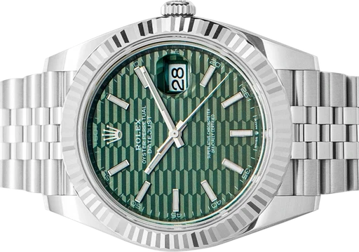 Titel: Datejust 126334 Green Motif
Mærke: Rolex
Model: Datejust
Ref.: 126334
Årgang: 2024
Tilbehør: Boks og Papirer
Stand: 10.0 (Nyt)
Pris: 115.000 kr.
Diameter: 41mm
Funktioner: Dato
Skivefarve: Grøn
Rem: Metal
Kassemateriale: Stål
Kategori: Dress
Køn: Herre
Match: 100.0%
Billedet ejes af Urbørsen (102195) Et Rolex ur