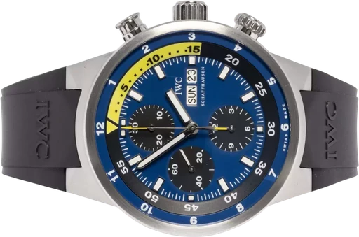 Title: Aquatimer Chronograph Automatic 44, Blå, Stål, Gummi
Brand: IWC
Model: Aquatimer Chronograph
Ref: IW378203
Category: Dykker
Diameter: 44mm
Functions: Kronograf, Dato, Ugedag
Year: 2008
Price: 41900
Condition: 7.5
Dial Color: Blå
Strap: Gummi
Case material: Stål
Gender: Herre
Match: 100.0%
Billedet er ejet af Urhandleren (102628) Et IWC ur